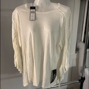 NWT BCBG cream top, size L